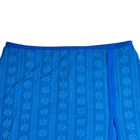 New BERLOOK Blue Jacquard Textured Stretch Swimsuit Cover-Up Skirt Women's Sz L - Picture 3 of 11